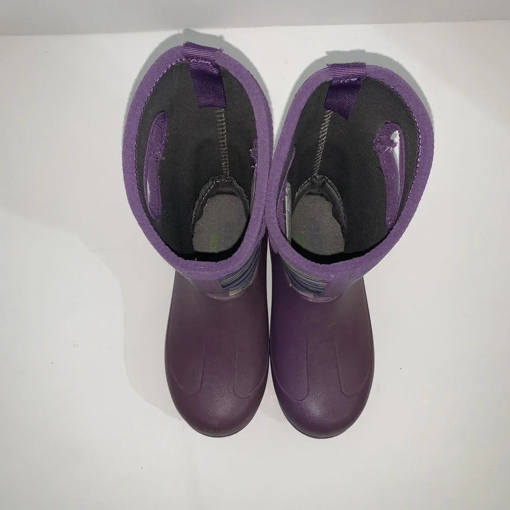 Bogs Neo-Classic Sunset Boots Kids Size 2 Purple Camo Print Waterproof Winter